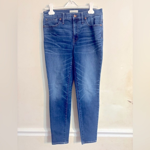 Madewell 9" High Rise Skinny Jeans Womens size 30 Dark Wash Blue Denim - Picture 1 of 6